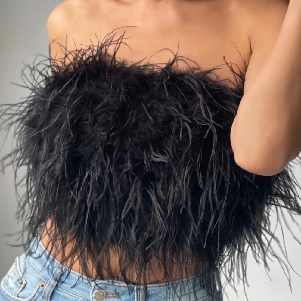 Club L London feather top, size small